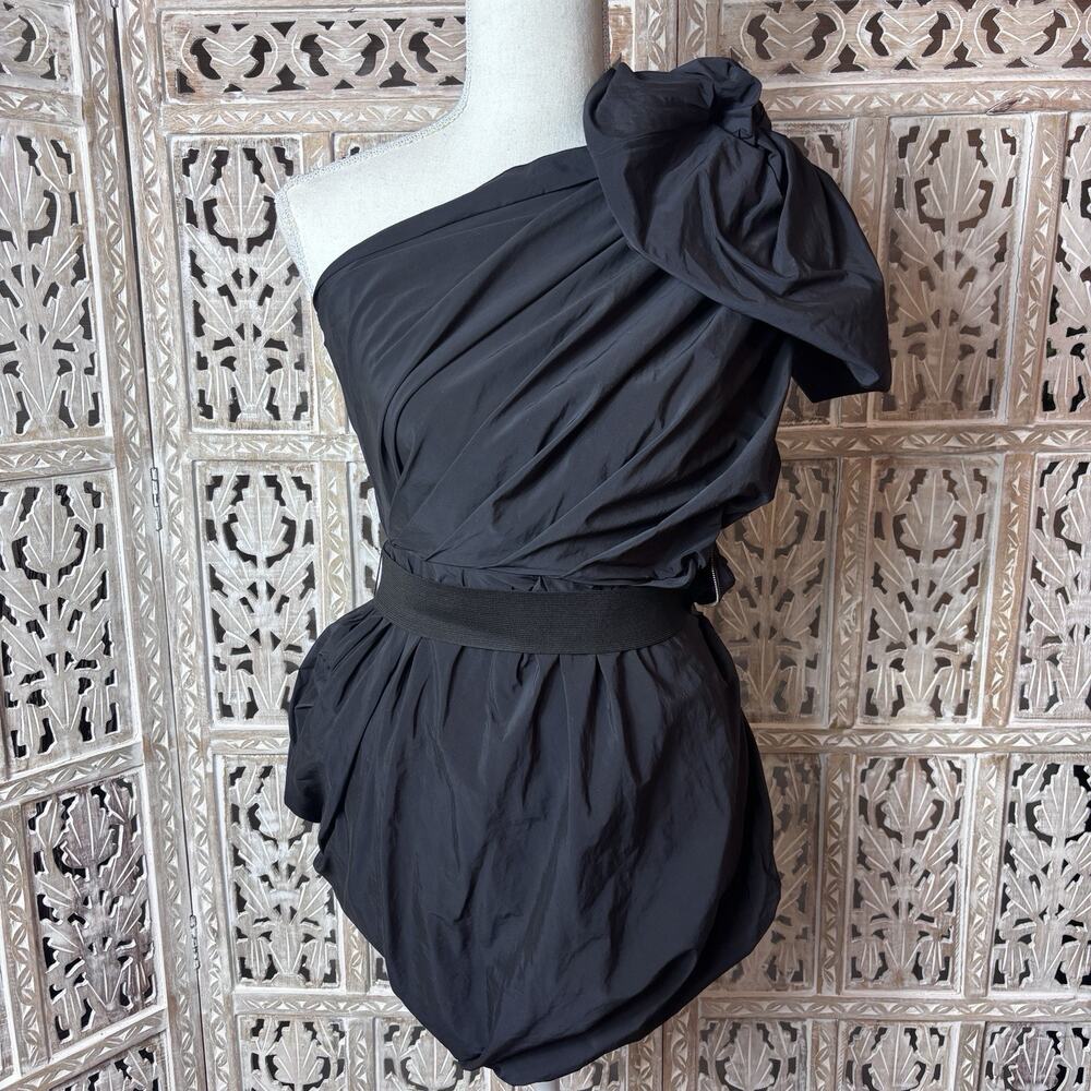 LANVIN x H&M Women’s Size 2 One Shoulder Ruffled Black Cocktail Dress